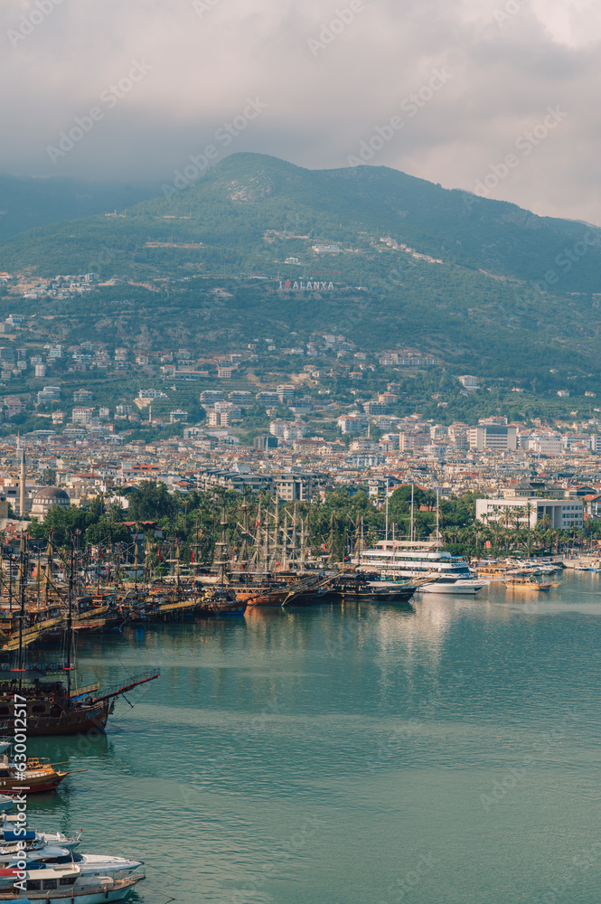 Alanya city, Turkey, view from red tower (kizil kule)