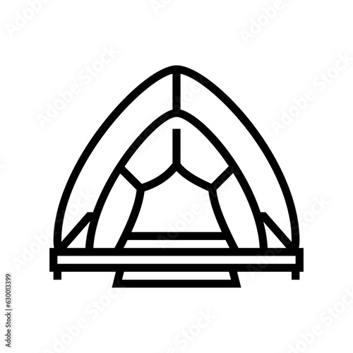 glamping tent comfort line icon vector. glamping tent comfort sign. isolated contour symbol black illustration