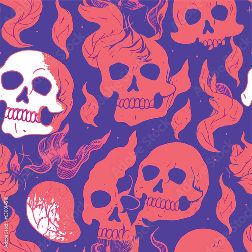 Seamless Colorful Skull Pattern.

Seamless pattern of Skulls in colorful style. Add color to your digital project with our pattern!