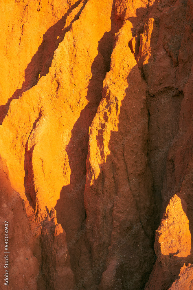 Sand stone rocks of Algarve, Portugal, the summer of 2023.