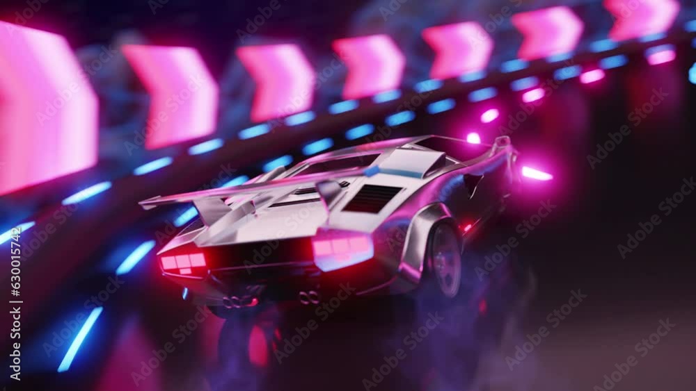 80s Retro Background, Neon Race Circuit Stock Video | Adobe Stock