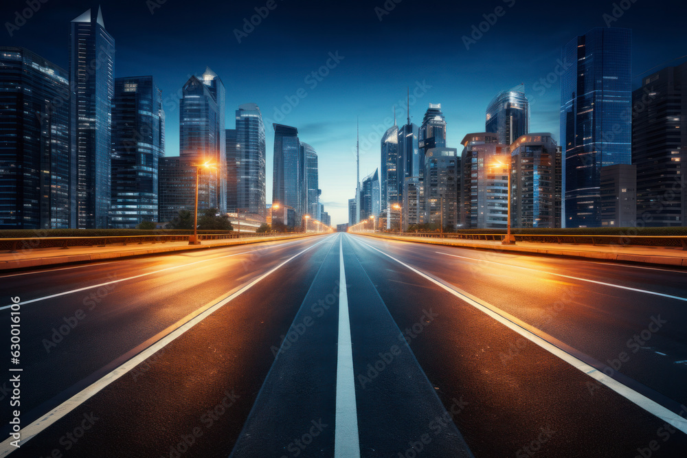 Obraz premium empty floor with city background