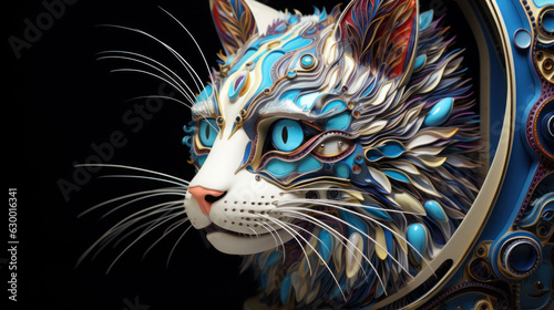 Cat harmonious digital painting