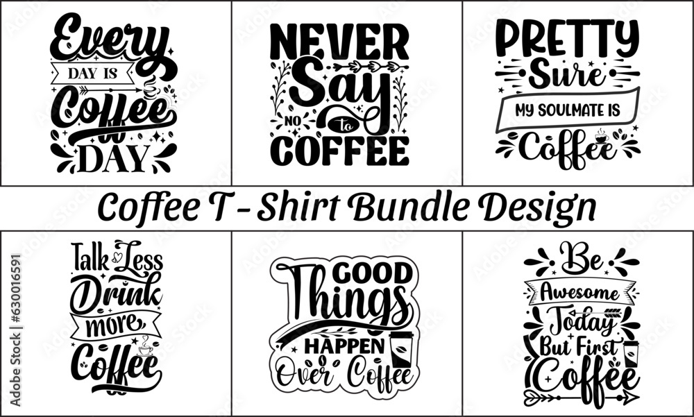 Coffee T-Shirt Bundle Design