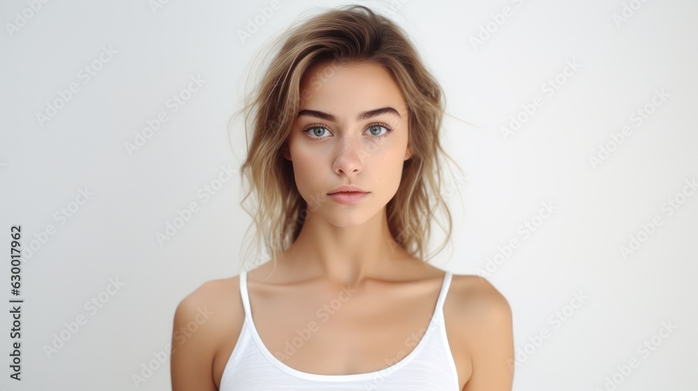 Beauty portrait of young woman in studio. Generative Ai. Beauty portrait of young woman in studio. Generative Ai.