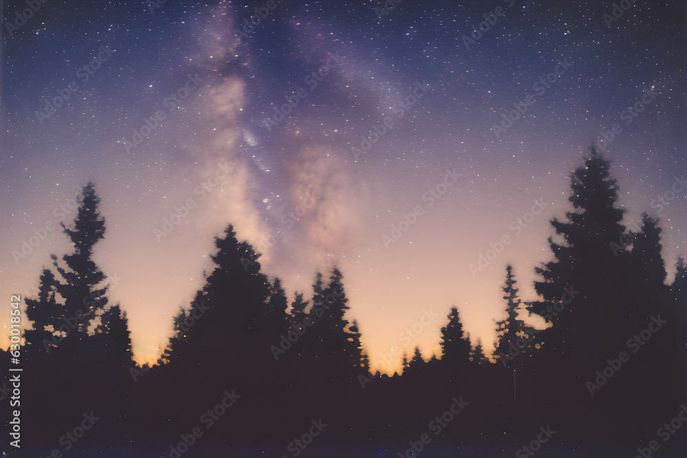stars over the trees. Generative AI