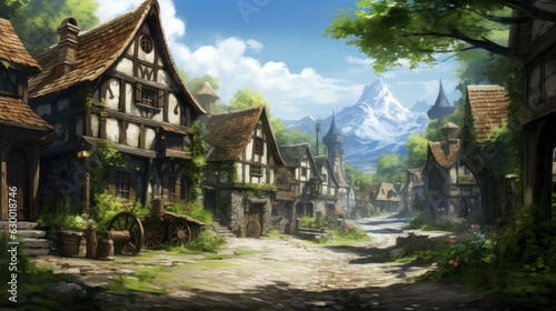 Fantasy RPG Village Game Artwork