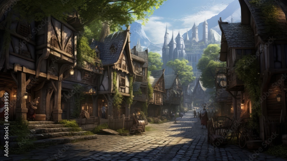 Fantasy RPG Village Game Artwork Fantasy RPG Village Game Artwork