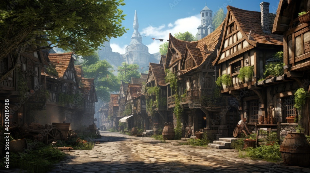Fantasy RPG Village Game Artwork Fantasy RPG Village Game Artwork