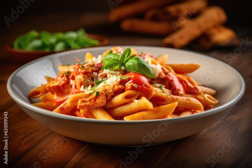 Penne with Chicken and Tomato Sauce