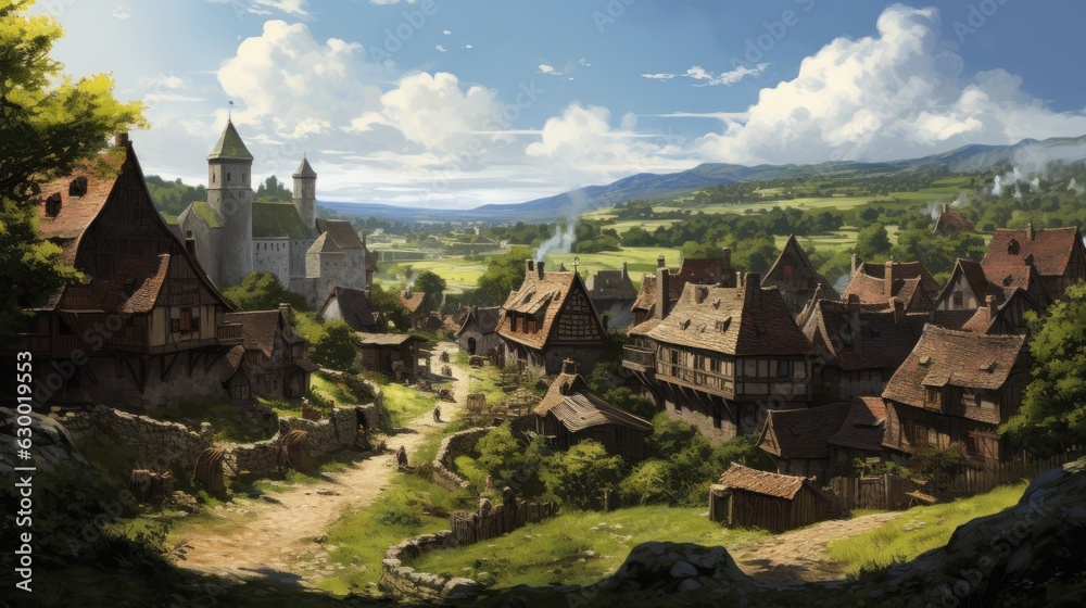 Fantasy RPG Village Game Artwork Fantasy RPG Village Game Artwork