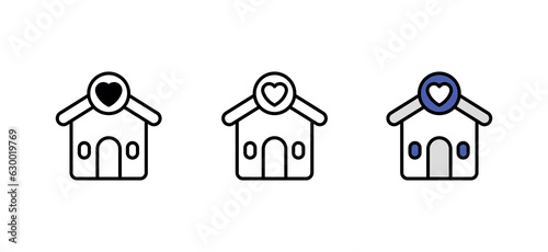 Favourite Home icon design with white background stock illustration