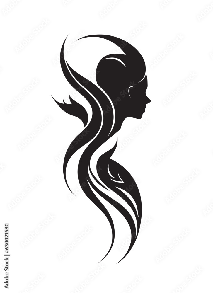 Silhouette of a woman's head vector pattern Silhouette of a woman's head vector pattern