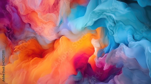 Abstract Fluid Art: Gentle Blend of Colors