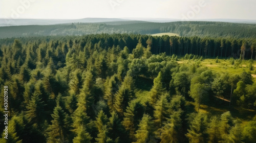 Drone View of Vibrant Countryside Forest
