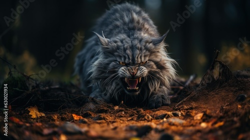 A Hiss of Danger: The Terrifying Sight of a Rabid Cat photo