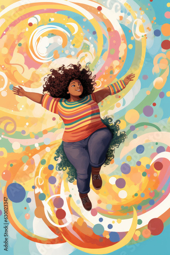 Illustration of Body positive: beyond stereotypes, women who love themselves as they are