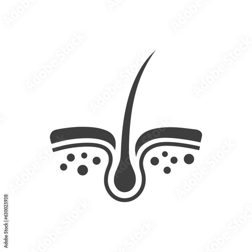 dermatology icon hair with skin vector
