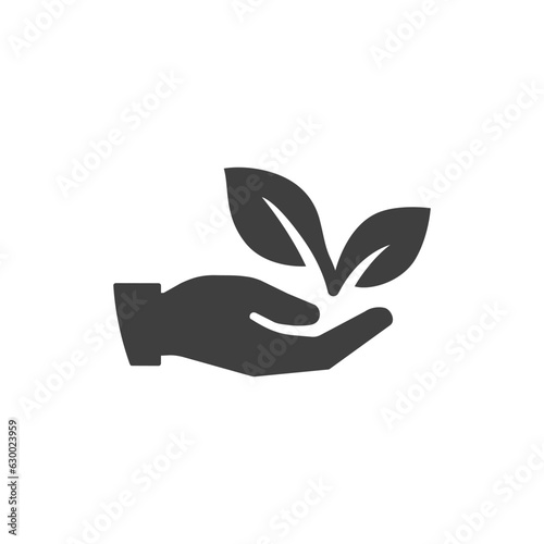 hand holding green leaf vector images