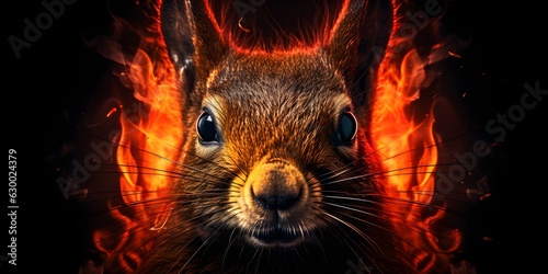 "Whiskered Wonder: A Close-Up Squirrel Portrait" | Background Design | Generative AI Artwork