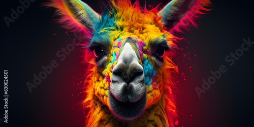 "Enigmatic Gaze: A Close-Up Llama Portrait" | Background Design | AI Generated Artwork