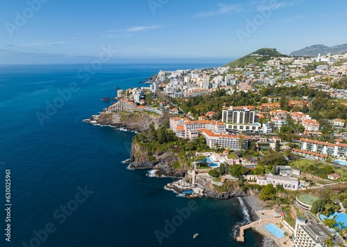 Wallpaper Mural Aerial view of a luxury resort and beach in Funchal, Madeira Island, Portugal Torontodigital.ca
