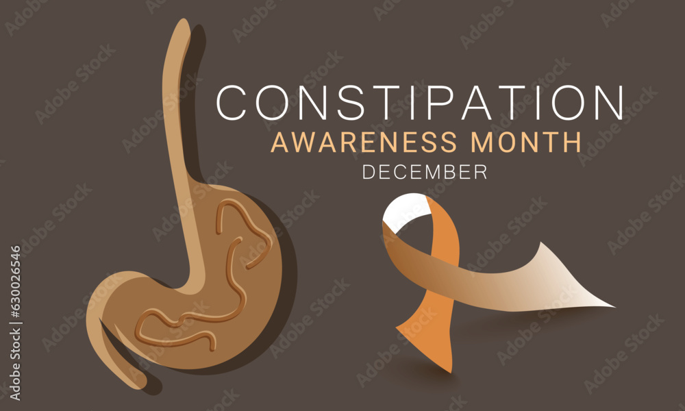 Fototapeta premium Constipation awareness month. background, banner, card, poster, template. Vector illustration.