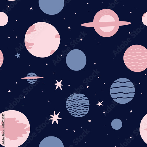 Seamless Colorful Galaxy Pattern.  Seamless pattern of Galaxy in colorful style. Add color to your digital project with our pattern 