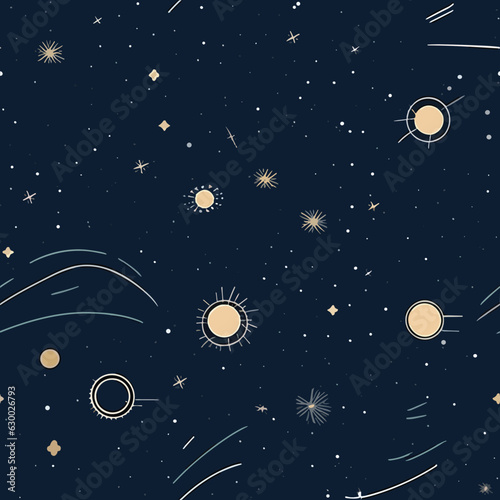 Seamless Colorful Galaxy Pattern.  Seamless pattern of Galaxy in colorful style. Add color to your digital project with our pattern 