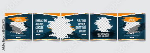 Sports edition instagram carousel template, gym categorized carousel design, vector illustration eps 10
