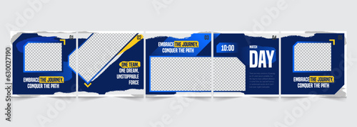 Sports edition instagram carousel template, gym categorized carousel design, vector illustration eps 10