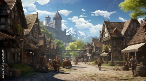 Fantasy RPG Village Game Artwork