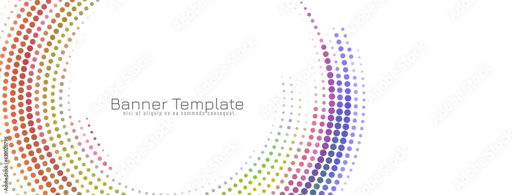 Abstract colorful circular halftone elegant banner template Abstract colorful circular halftone elegant banner template