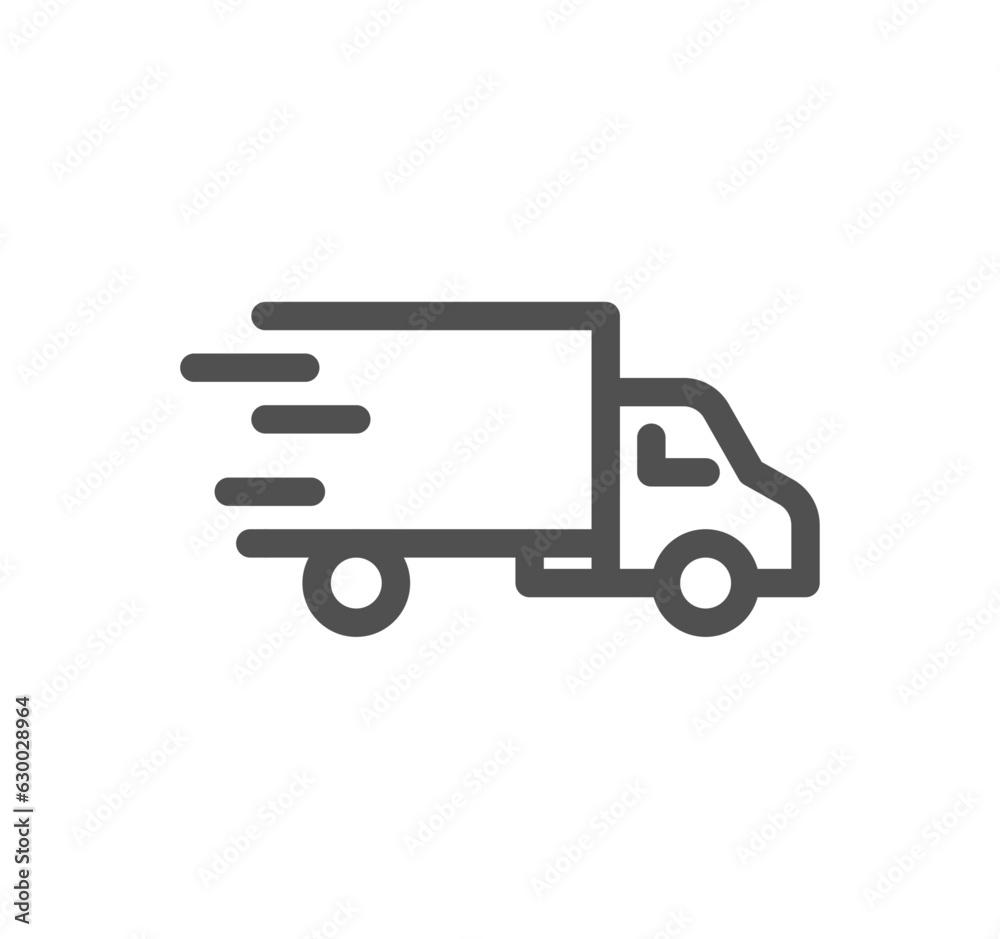 Truck delivery related icon outline and linear vector. Truck delivery related icon outline and linear vector.