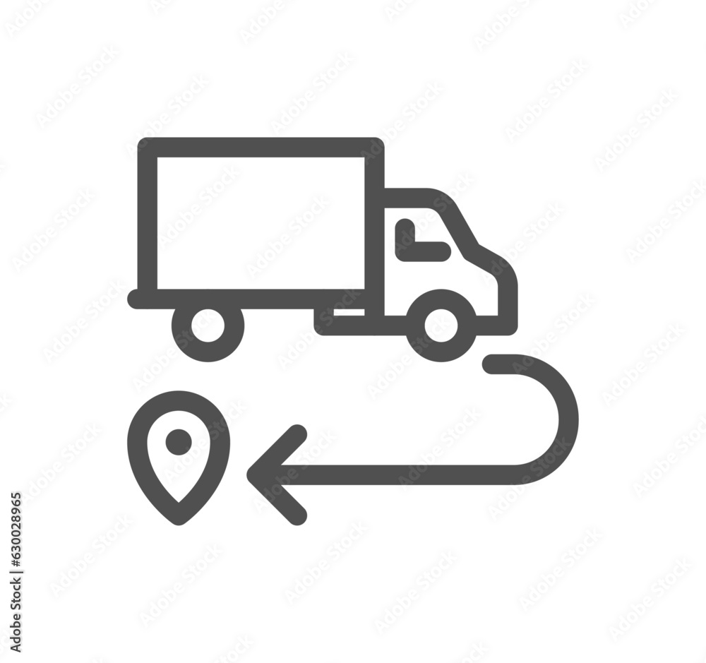 Truck delivery related icon outline and linear vector. Truck delivery related icon outline and linear vector.