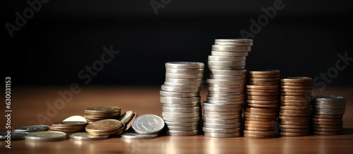 Wallpaper Mural stack of coins and a calculator, representing saving money, financial management, and income investments Torontodigital.ca