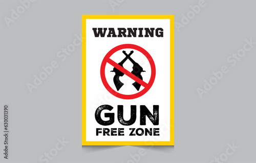 Gun free zone sign templates, vector illustration eps 10