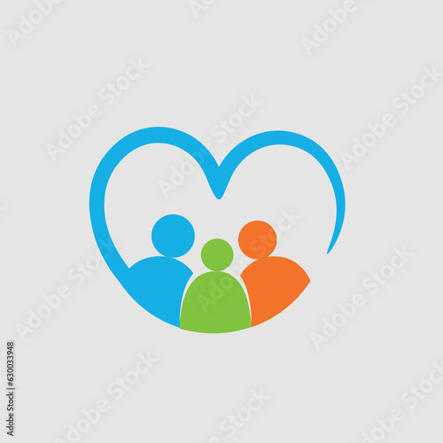 Social  People Logo. Flat Vector Logo