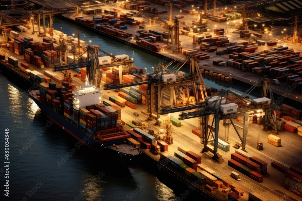 Containers loading by crane Containers loading by crane