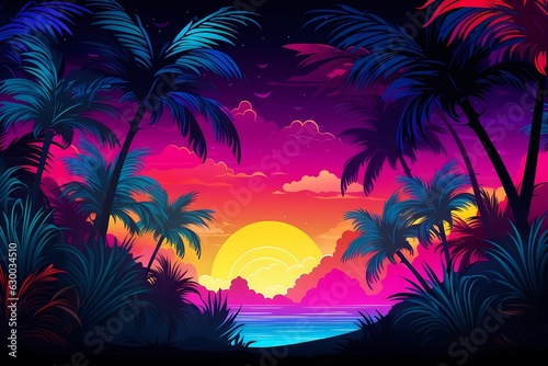 Neon jungle background