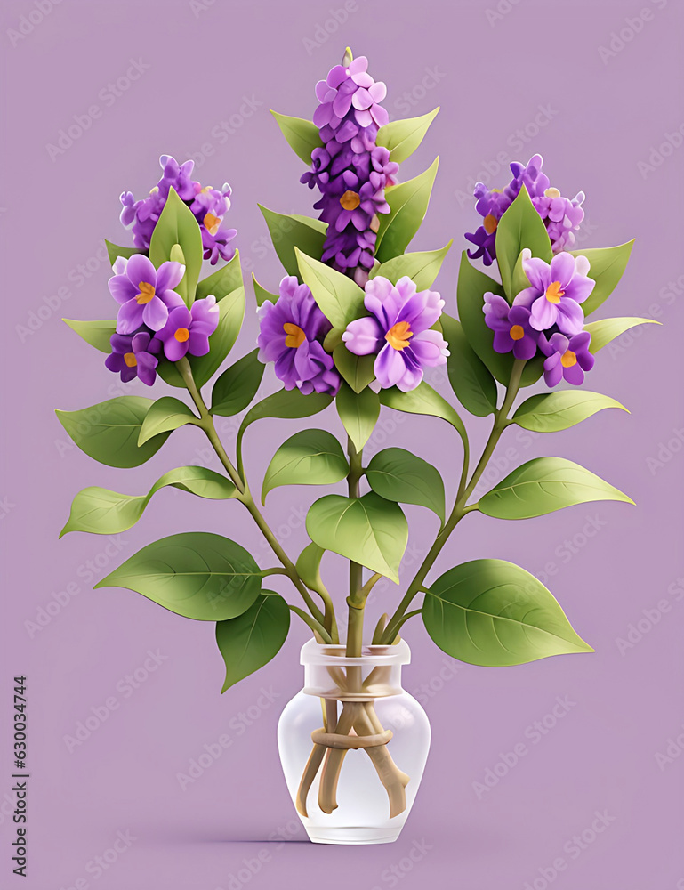 Obraz premium Close-up of pink flowers in vase on table, ai generated