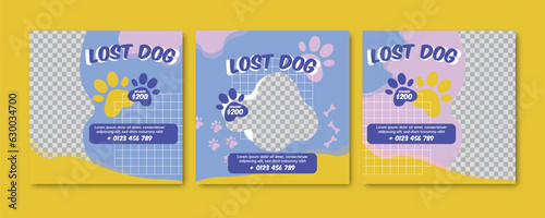 Missing Dog Social Media Post, Premium Vectors	