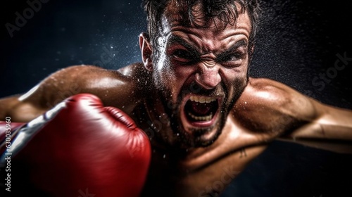 Male Boxer Punching Athlete