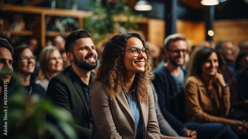 a gathering with a varied audience . Stock Photo | Adobe Stock