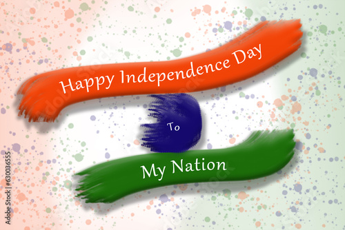 Canvas Print India's Happy Independence Day Wishing Image, Beautiful Indian Flag Digital Pain