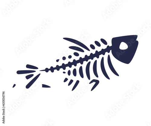 Black Bones Fossils Silhouette Obtained by Digging Vector Illustration