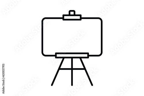Easel icon. icon related to painting. stand used to hold the canvas. line icon style. Simple vector design editable