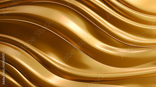 Abstract golden wave fluid gradient 3D shape background design template for banner, cover and landing page.