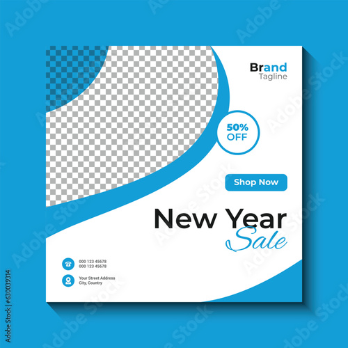 New year sale social media post template