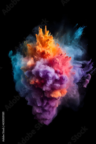 Holi Color Explosion: Vibrant Celebration of Joyful Color, generative ai 